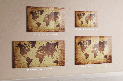 Magnetic dry erase board Old world map