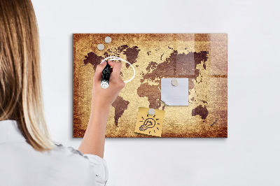 Magnetic dry erase board Old world map