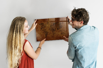 Magnetic dry erase board Country names map