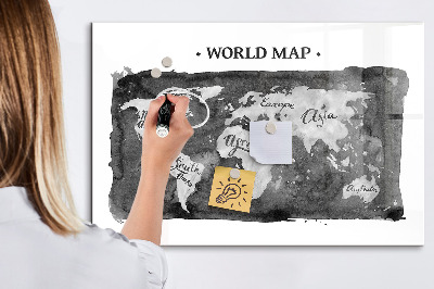 Magnetic marker board Retro world map