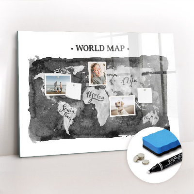 Magnetic marker board Retro world map