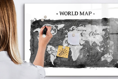 Magnetic marker board Retro world map