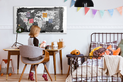 Magnetic marker board Retro world map