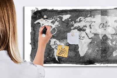 Magnetic marker board Retro world map