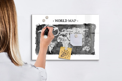 Magnetic marker board Retro world map