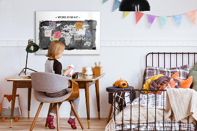 Magnetic marker board Retro world map