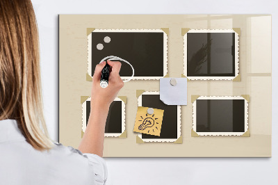 Magnetic dry erase board Retro frame