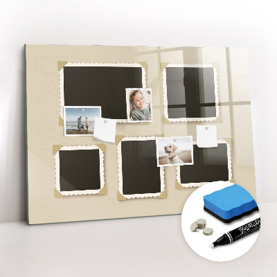 Magnetic dry erase board Retro frame