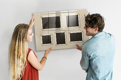 Magnetic dry erase board Retro frame