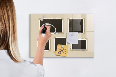 Magnetic dry erase board Retro frame