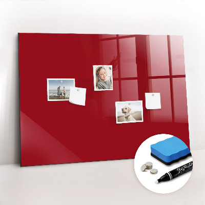 Magnetic glass board Red