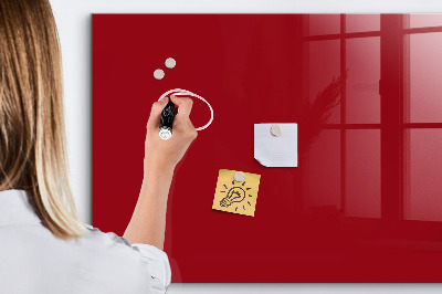 Magnetic glass board Red