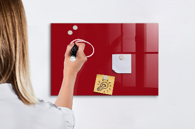 Magnetic glass board Red