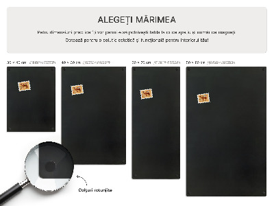 Wall mounted magnet board 19x31 in (50x80)