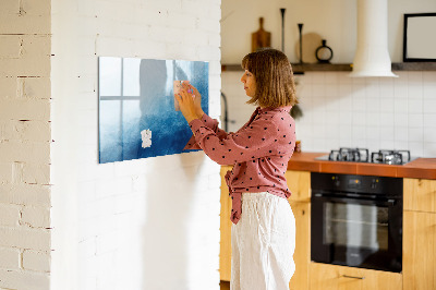 Magnetic board with marker Abstract water