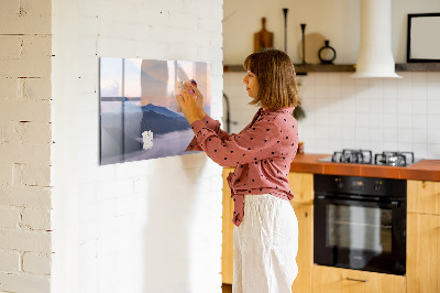 Magnetic writing board with marker Beautiful landscape