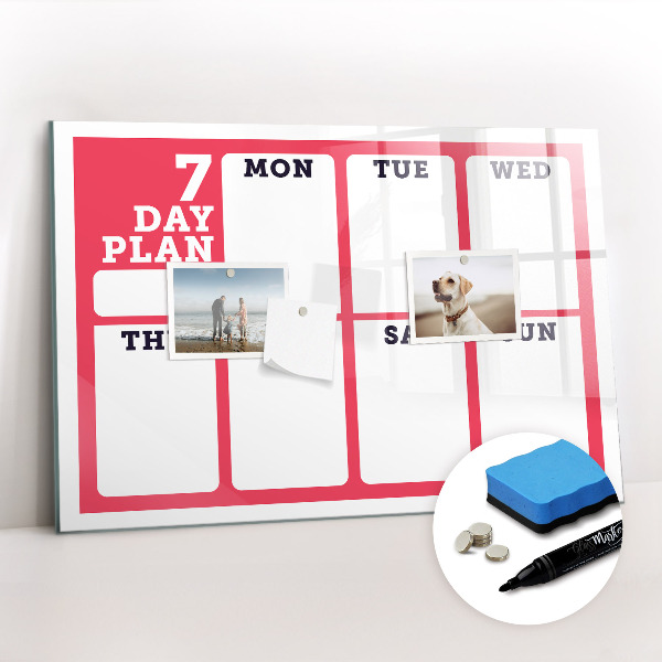 Magnetic writing board Weekly planner