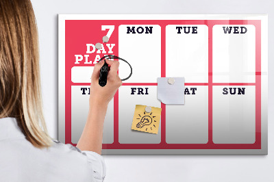 Magnetic writing board Weekly planner