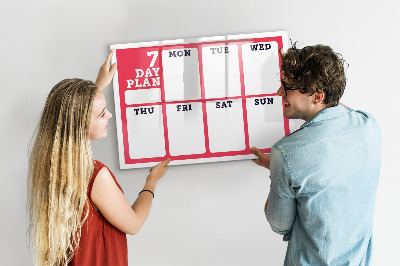 Magnetic writing board Weekly planner