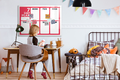 Magnetic writing board Weekly planner