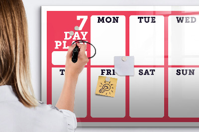 Magnetic writing board Weekly planner