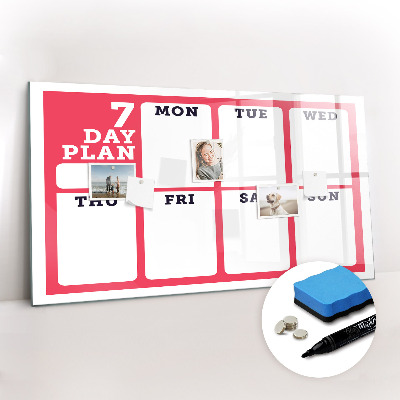 Magnetic writing board Weekly planner
