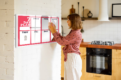 Magnetic board for drawing Weekly Planner