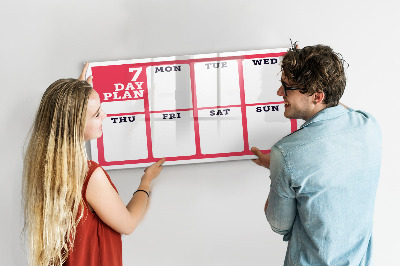 Magnetic writing board Weekly planner