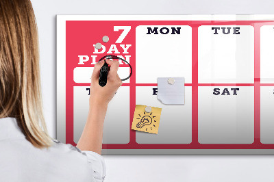 Magnetic writing board Weekly planner