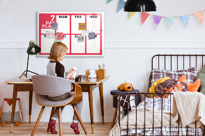 Magnetic writing board Weekly planner