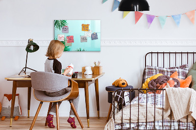 Magnetic erase board Palm leaves