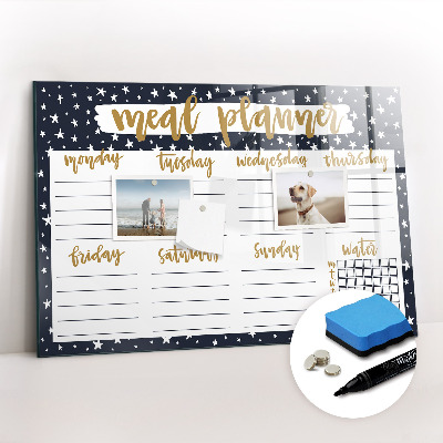 Magnetic writing board Stars Meal Planner