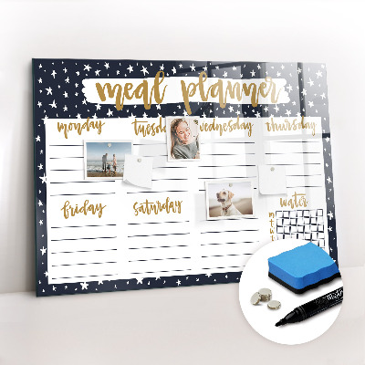 Magnetic board for writing Star meal planner