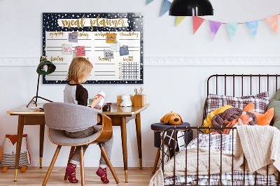 Magnetic board for writing Star meal planner