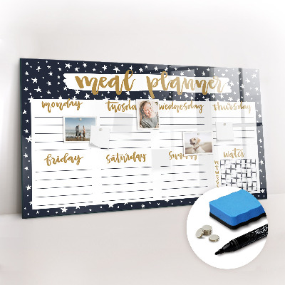 Magnetic board for writing Star meal planner