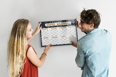 Magnetic writing board Stars Meal Planner