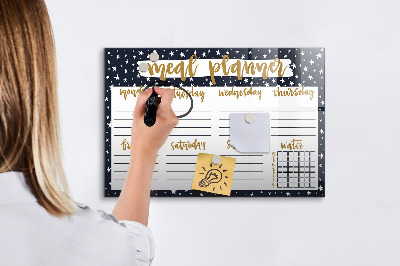 Magnetic board for writing Star meal planner