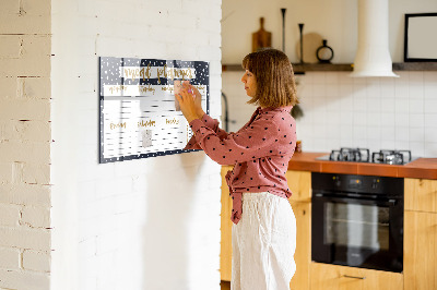 Magnetic writing board Stars Meal Planner
