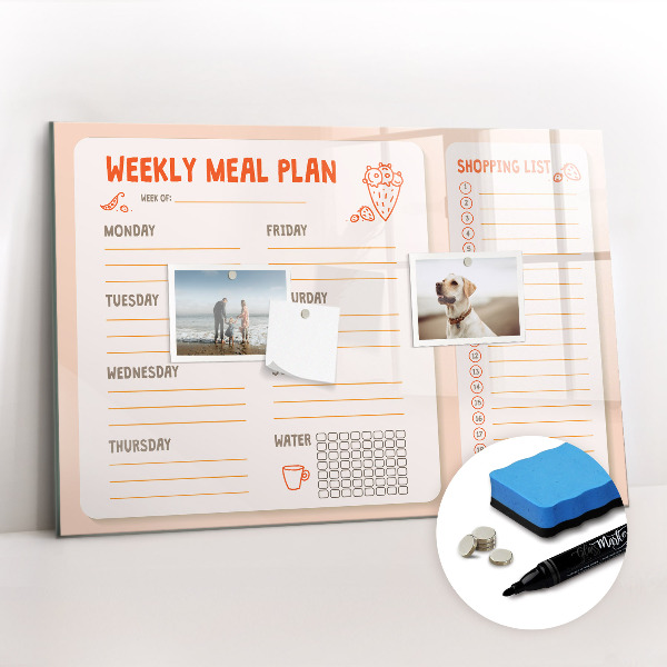 Magnetic erase board Retro Meal Planner