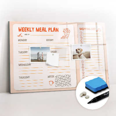 Magnetic erase board Retro Meal Planner