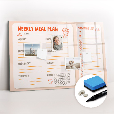 Magnetic erase board Retro Meal Planner