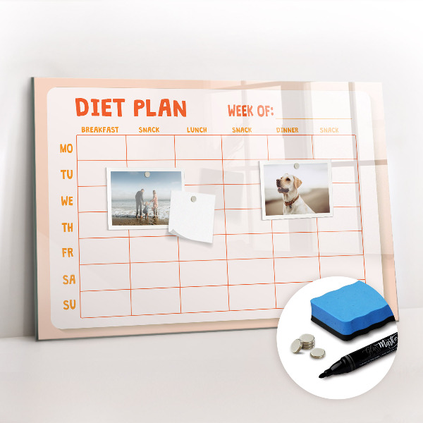 Magnetic erase board Weekly meal planner