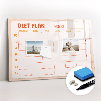 Magnetic writing board Weekly meal planner