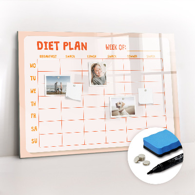 Magnetic erase board Weekly meal planner
