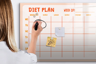 Magnetic erase board Weekly meal planner