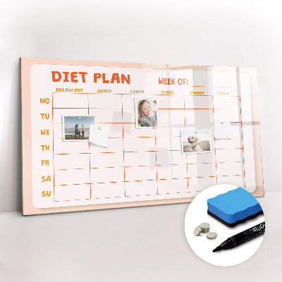 Magnetic erase board Weekly meal planner