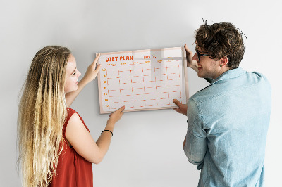 Magnetic writing board Weekly menu