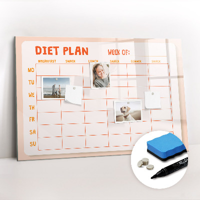 Magnetic erase board Weekly meal planner