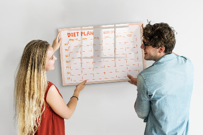 Magnetic erase board Weekly meal planner