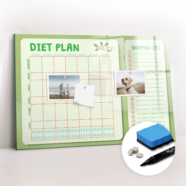 Magnetic drawing board Weekly menu